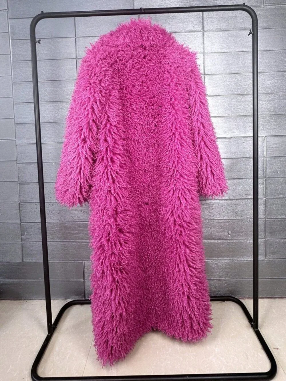 Hot Pink Women's Faux Fur Coat - Picture 3 of 5
